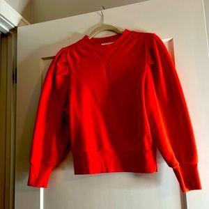 Frame orange puffy sleeve sweater shirt
